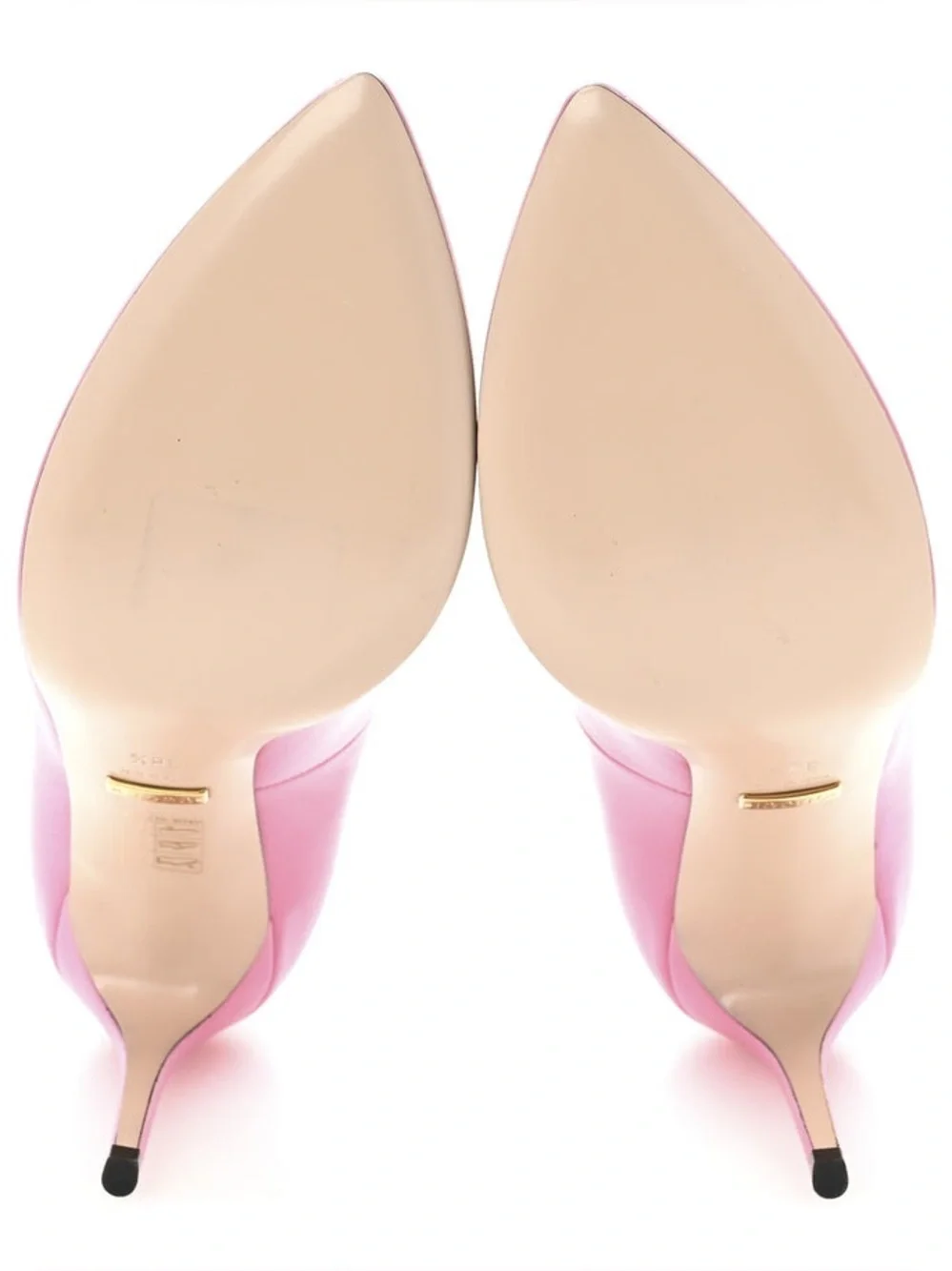 Gucci Pink Malaga Kid GG Split Back Pumps Leather Pointed Toe Heels 39 New